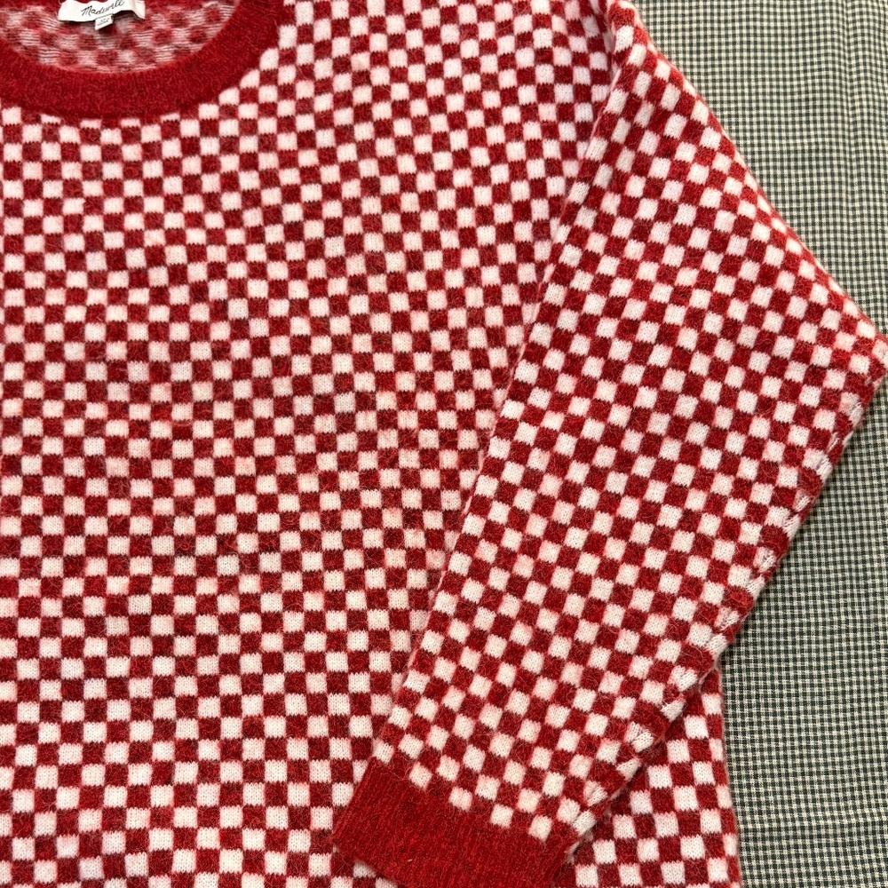 Madewell Red Checkered Sweater Size XL